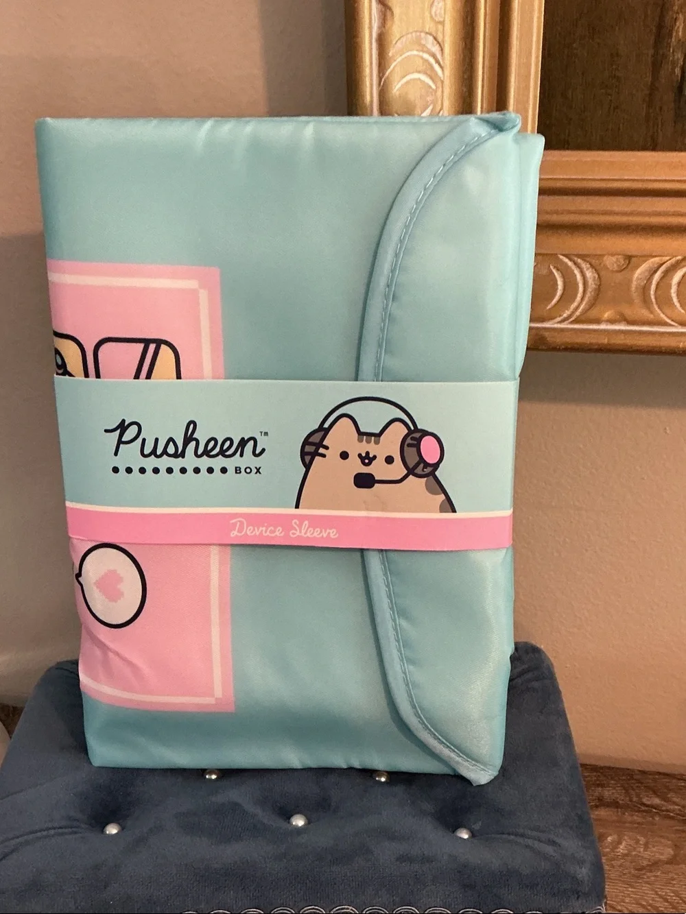 Pusheen Box Exclusive Device Sleeve NEW 10x13.5 Weekend Plans Blue Pink